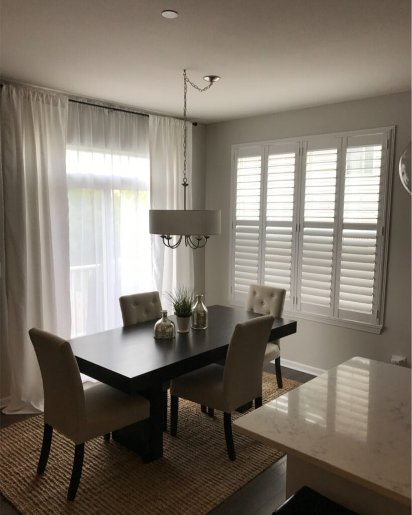Hunter Douglas Plantation Shutters installed in an elegant kitchen!