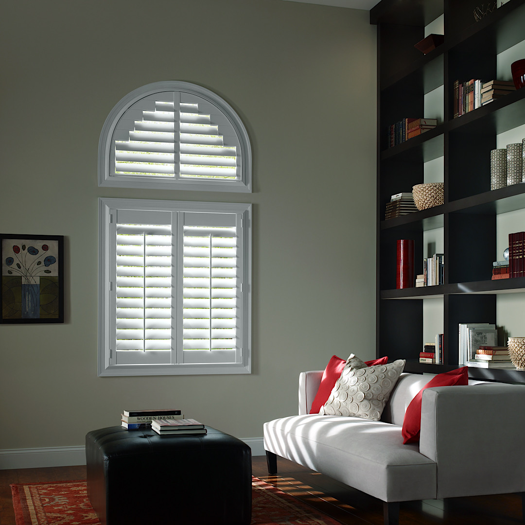 Arched hunter douglas shutters