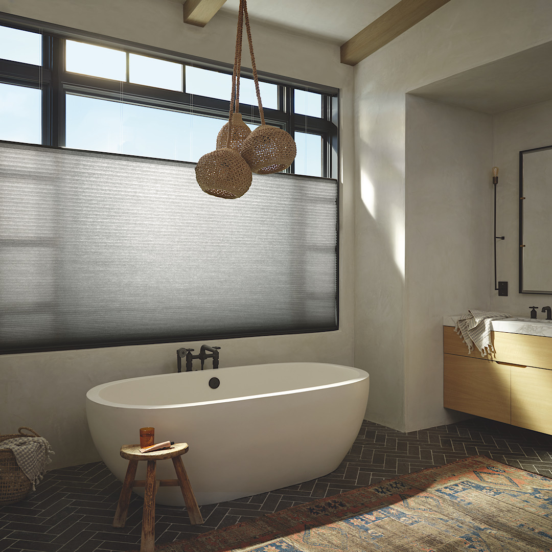 Hunter douglas cellular shade bathroom